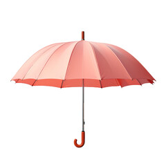 Open pink Umbrella with handle isolated transparent background 