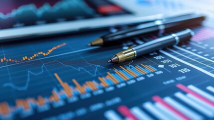 Graph showcasing economic statistics and detailed analysis, with modern, datafocused design elements