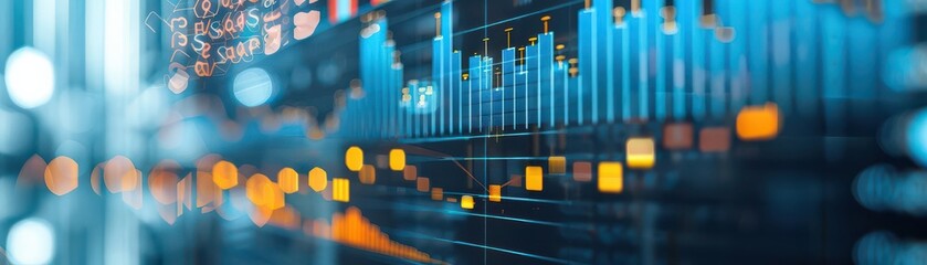 Graph showcasing investment returns and portfolio trends, with modern, datafocused design elements