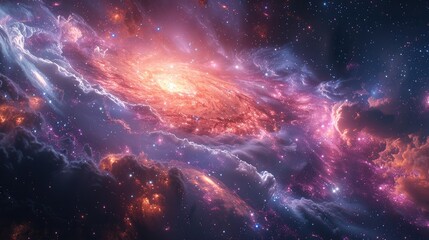 Naklejka premium Mysterious Black Light Planet in a Dazzling Galaxy