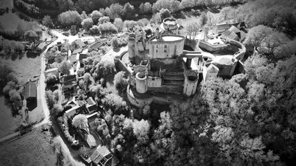 Black and White Elegance of Castelnaud Castle 