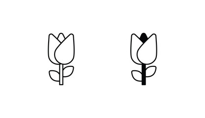 Tulip icon design with white background stock illustration