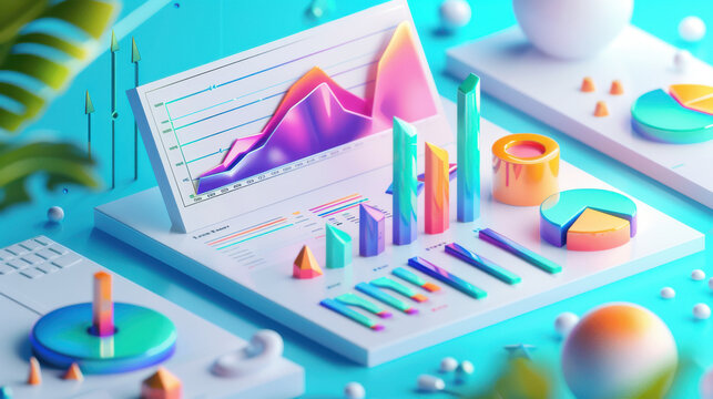 Financial report with annual charts and statistics for the year 2024, illustrating the company's progress and projected growth for 2025