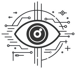 Fototapeta premium Futuristic eye technology circuit