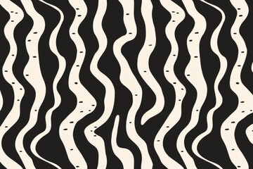 Abstract Backrgound with Black And White Wavy Pattern. Modern Graphic Illustration