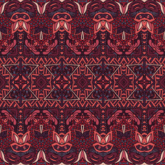 Abstract geometric doodle shapes seamless pattern ornamental. Textile ethnic vintage print vector ethnic hand drawn