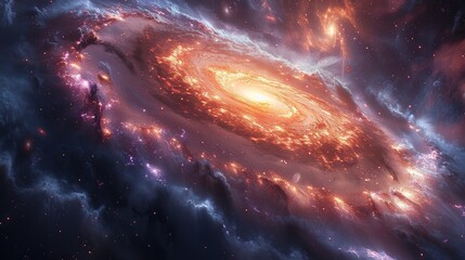 Obraz premium Mysterious Black Light Planet in a Dazzling Galaxy