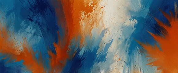 Orange and blue brushes white background