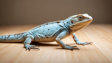 Fototapeta premium Sick Lizard with Pale Skin and Slow Movements