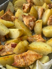 baked chicken breast with potatoes