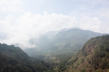 Serene Landscape of a Hill Overlooked by Enveloping Fog
