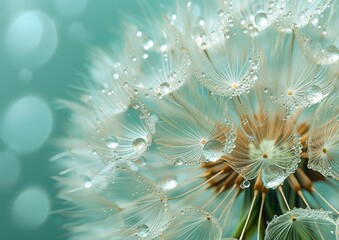 Fototapeta premium Dandelion with Dew Drops