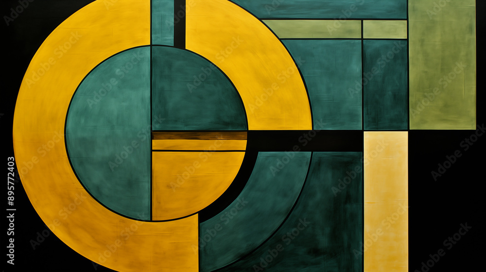 Poster minimal geometric abstract background. circle square and triangle design.