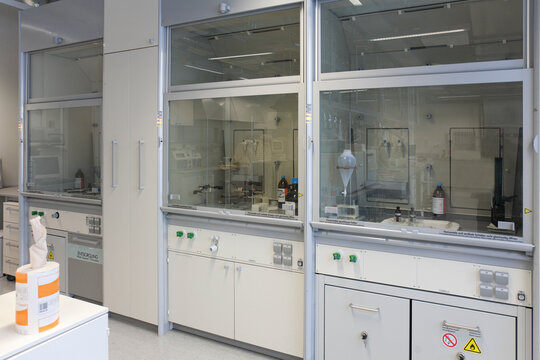 Chemistry laboratory at a university chemistry department .