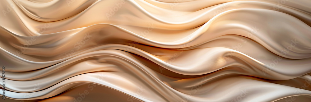 Poster shiny texture, neutral color tone, beige background with an elegant and sophisticated pattern in the