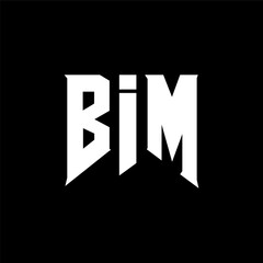 Obraz premium BIM letter logo design for technology company. BIM logo design black and white color combination. BIM logo, BIM vector, BIM design, BIM icon, BIM alphabet. BIM typography logo design.