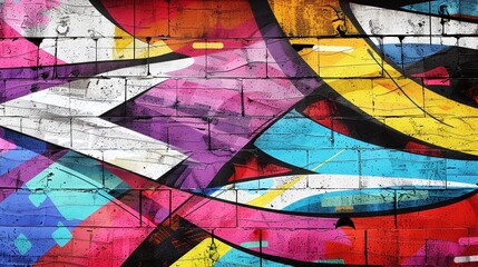 Naklejka premium A vivid graffiti seamless pattern with a grunge effect is showcased