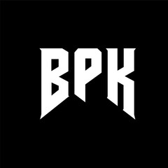 BPK letter logo design for technology company. BPK logo design black and white color combination. BPK logo, BPK vector, BPK design, BPK icon, BPK alphabet. BPK typography logo design.