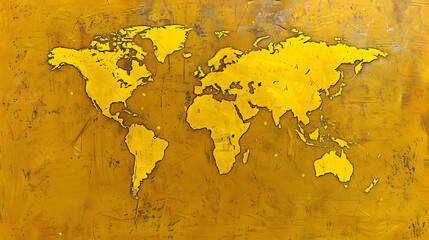 Yellow map fictional world map.