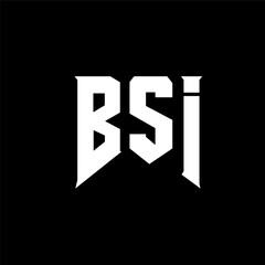 BSI letter logo design for technology company. BSI logo design black and white color combination. BSI logo, BSI vector, BSI design, BSI icon, BSI alphabet. BSI typography logo design.