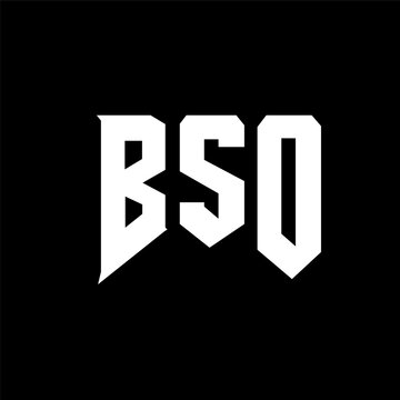 BSO letter logo design for technology company. BSO logo design black and white color combination. BSO logo, BSO vector, BSO design, BSO icon, BSO alphabet. BSO typography logo design.