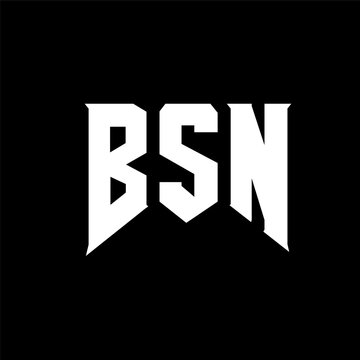 BSN letter logo design for technology company. BSN logo design black and white color combination. BSN logo, BSN vector, BSN design, BSN icon, BSN alphabet. BSN typography logo design.