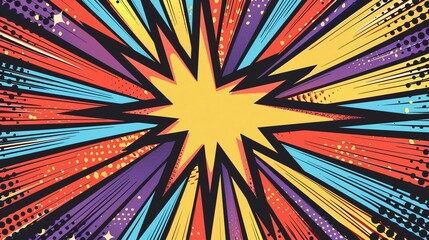 Fototapeta premium Blank colorful comic abstract background template