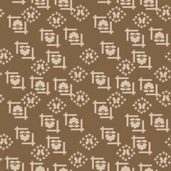 Obraz premium Japanese Flower Cross Motif Vector Seamless Pattern