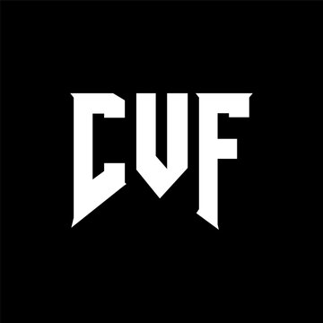 CVF letter logo design for technology company. CVF logo design black and white color combination. CVF logo, CVF vector, CVF design, CVF icon, CVF alphabet. CVF typography logo design.