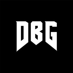 Fototapeta premium DBG letter logo design for technology company. DBG logo design black and white color combination. DBG logo, DBG vector, DBG design, DBG icon, DBG alphabet. DBG typography logo design.