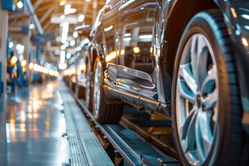 Fototapeta premium Car factory , automotive sector is no exception