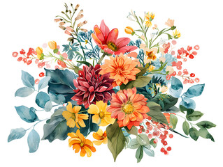 flower bouquet Watercolor background illustration