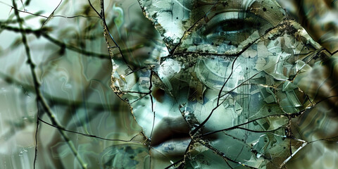 Broken Mirror: A shattered mirror, its fragments reflecting distorted images of a once-thriving community, now in ruins.