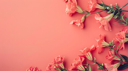 Fototapeta premium Freesia pattern border background illustration