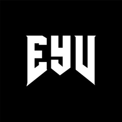 Obraz premium EYV letter logo design for technology company. EYV logo design black and white color combination. EYV logo, EYV vector, EYV design, EYV icon, EYV alphabet. EYV typography logo design.