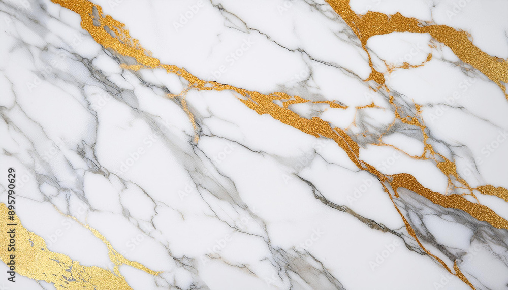 Poster white and gold marble texture pattern background with high resolution