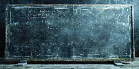Boundless Potential: An empty chalkboard, with chalk resting on top, waiting for ideas to be scribbled down.