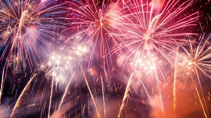 Naklejka premium Industrial grade fireworks commercial pyrotechnics professional firework displays large scale celebrations entertainment events spectacular visual effects skilled pyrotechnicians explosive