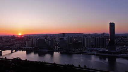Fototapeta premium Aerial view of Belgrade, capital of Serbia.