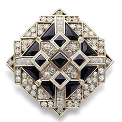 Art Deco brooch with black and white stones