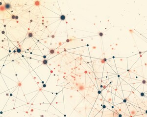 Polygon network, neutral tones, flat design illustration