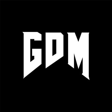 GDM letter logo design for technology company. GDM logo design black and white color combination. GDM logo, GDM vector, GDM design, GDM icon, GDM alphabet. GDM typography logo design.