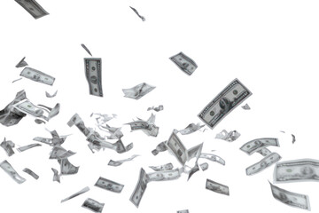 PNG  Falling dollar bills in motion