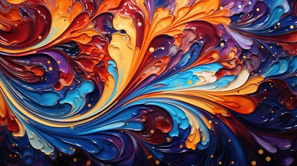 Traditional Ottoman Turkish marbling art patterns as abstract colorful background