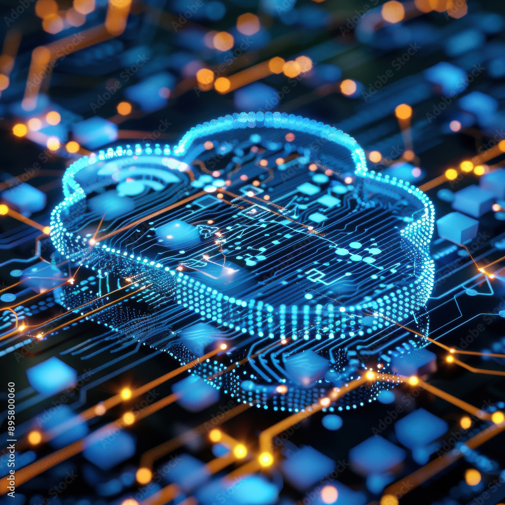 Poster cloud computing enhances the businessman's ability to access and manage vast amounts of data securel