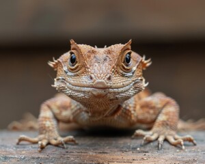 Fototapeta premium Closeup of a Frilled Lizard