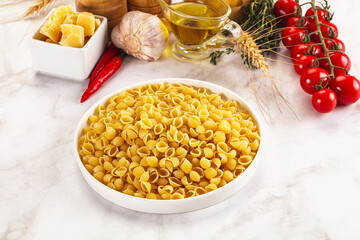 Italian cuisine - dry conchiglie pasta