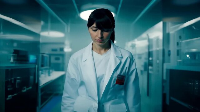 Professional female scientist in modern laboratory