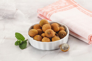 Tropical delicous fruit Longan heap