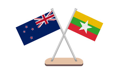 Myanmar New Zealand Flag